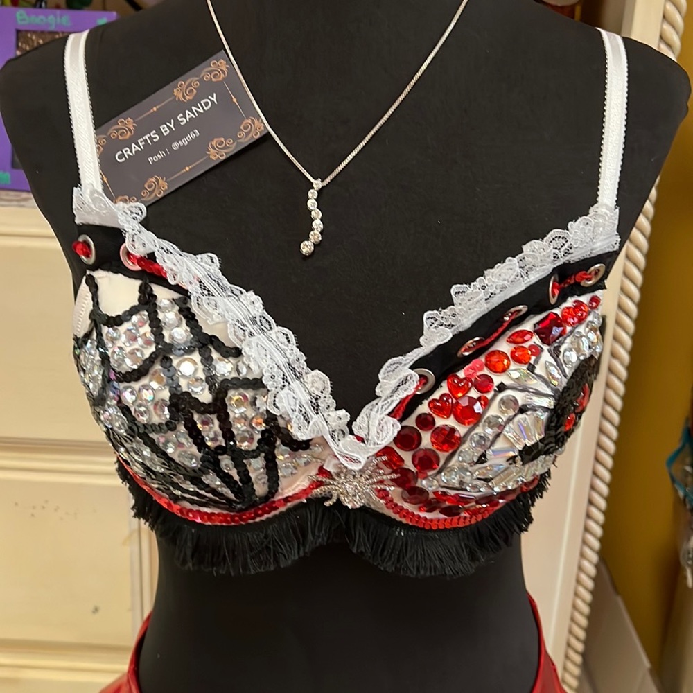 Black Widow Rave Bra by Crafts by Sandy